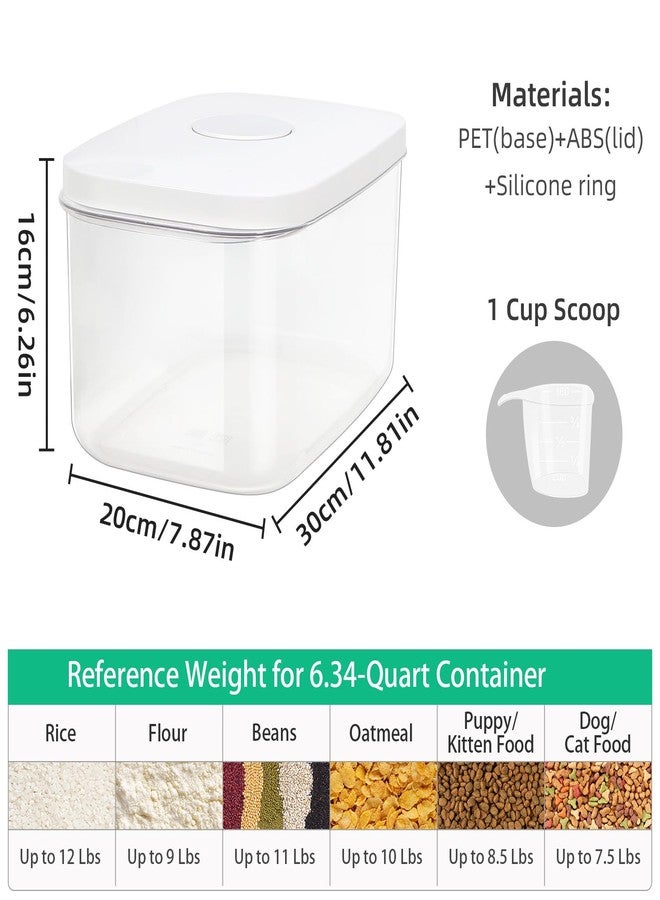 TBMAXS Airtight Flour Container 6.34 QT, Clear PET Plastic Food Storage Container Bin with Pop Up Lids For Rice Flour Sugar, Dry Food Holder for Kitchen Pantry Organization and Storage - Image 4